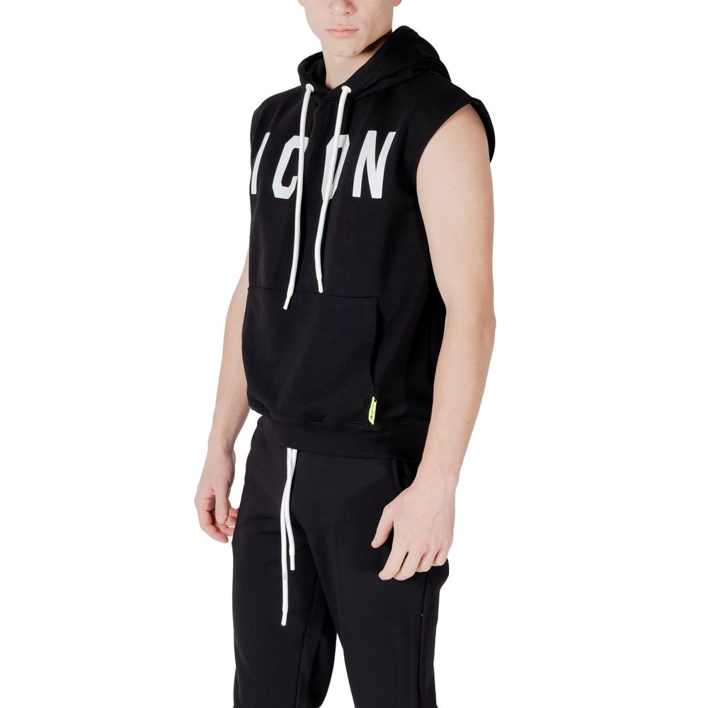 Icon Black Cotton Hoody