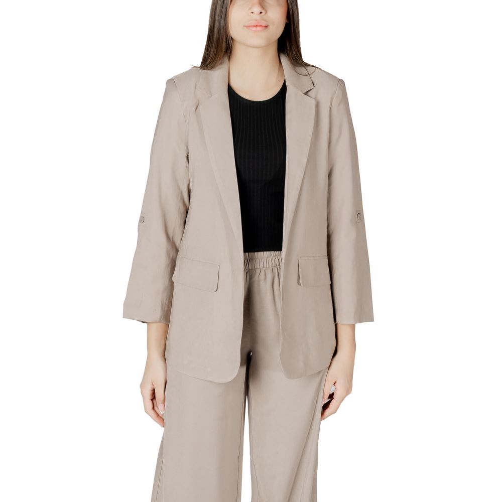 Nur beigefarbener Viskose-Blazer