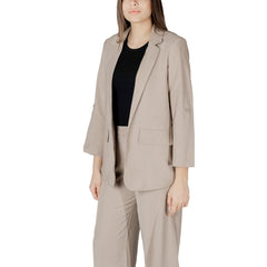 Nur beigefarbener Viskose-Blazer