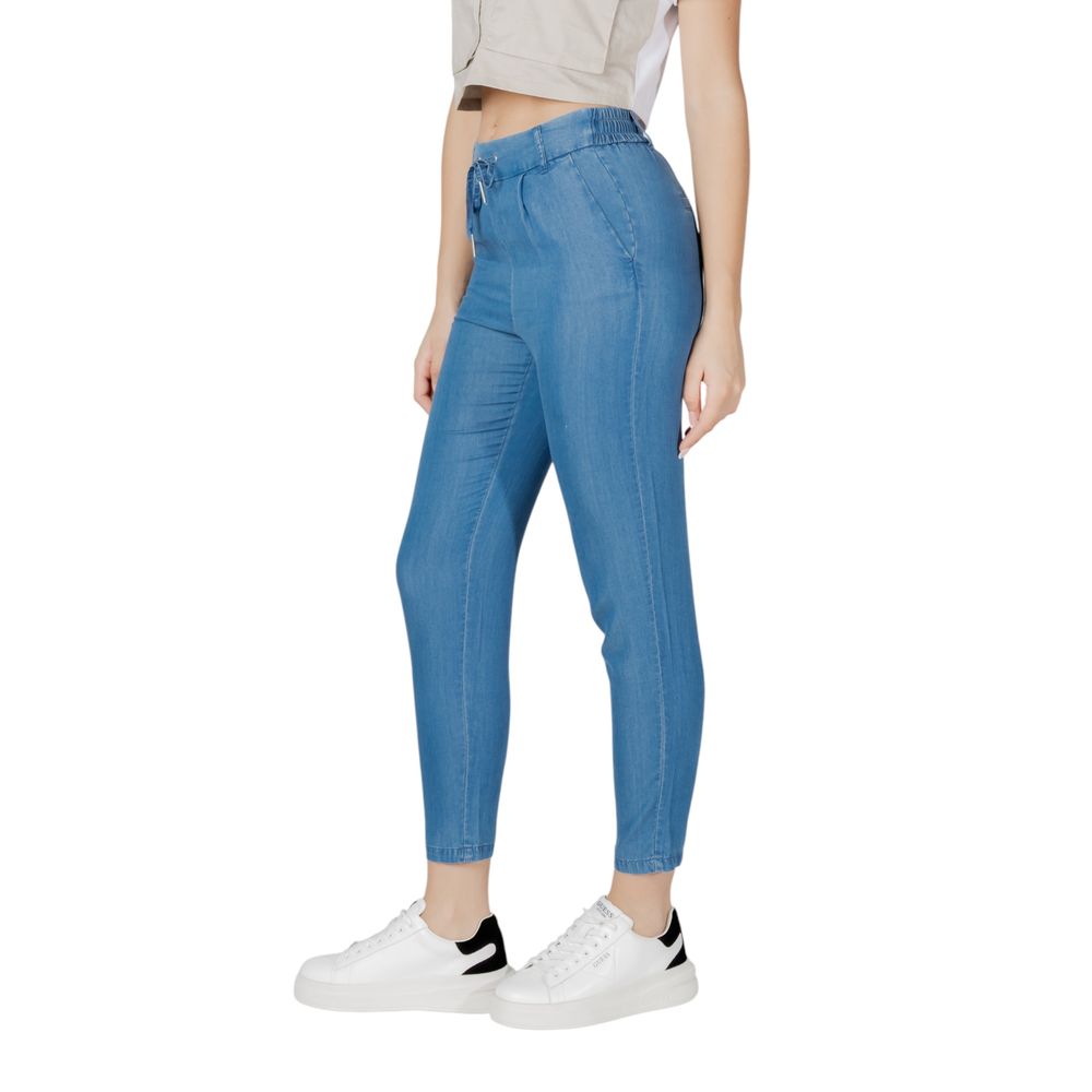 Alleen blauwe lyocell casual broek