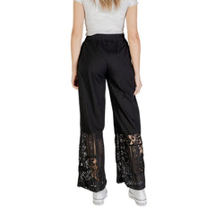 ICHI Black Cotton Casual Pants