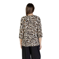 ICHI Beige Viscose Blouse
