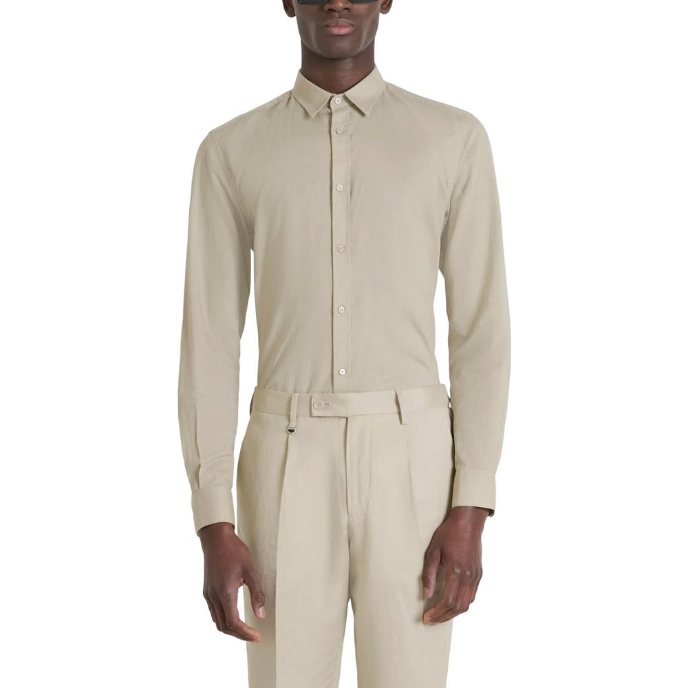 Antony Morato Beige Katoenen Overhemd