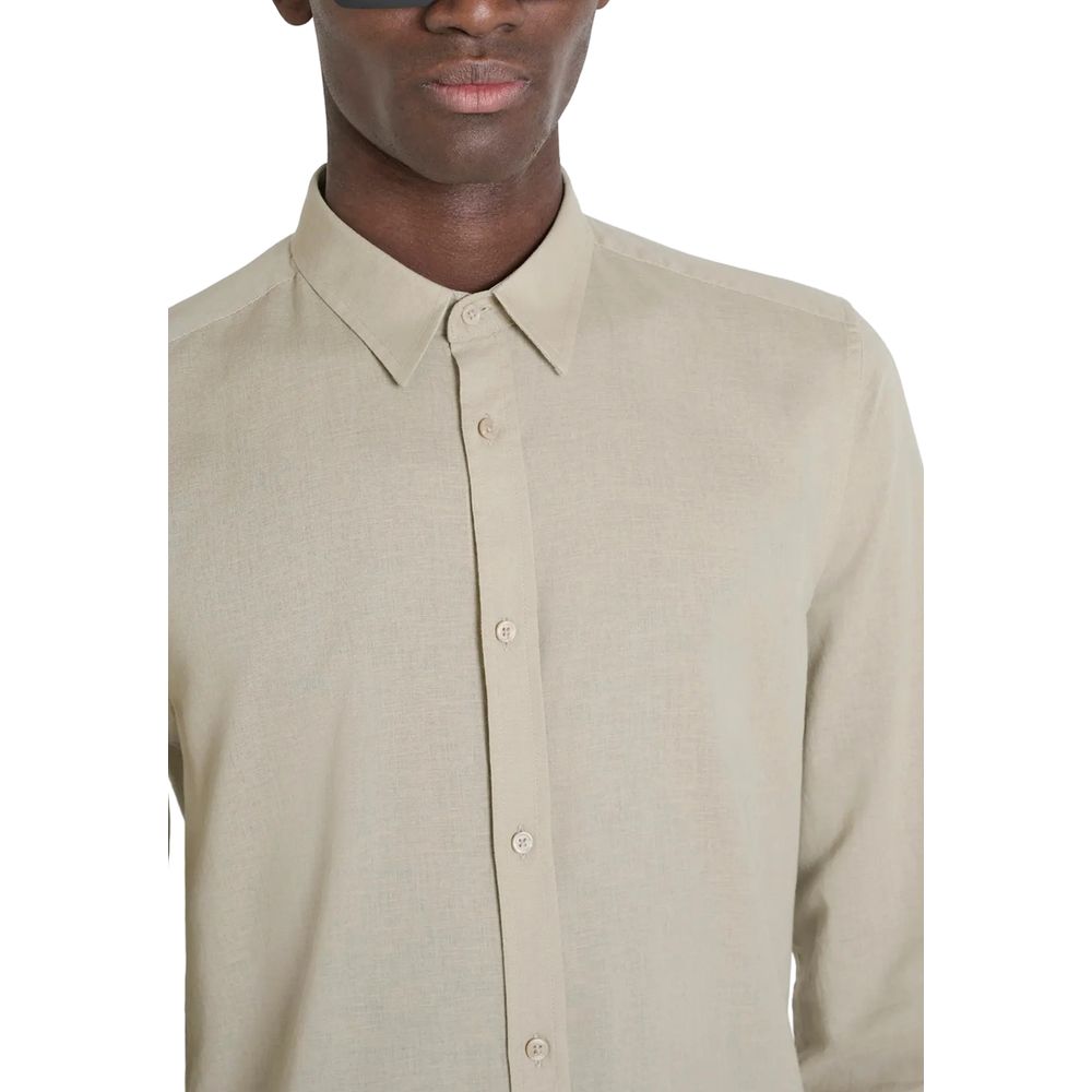 Antony Morato Beige Katoenen Overhemd
