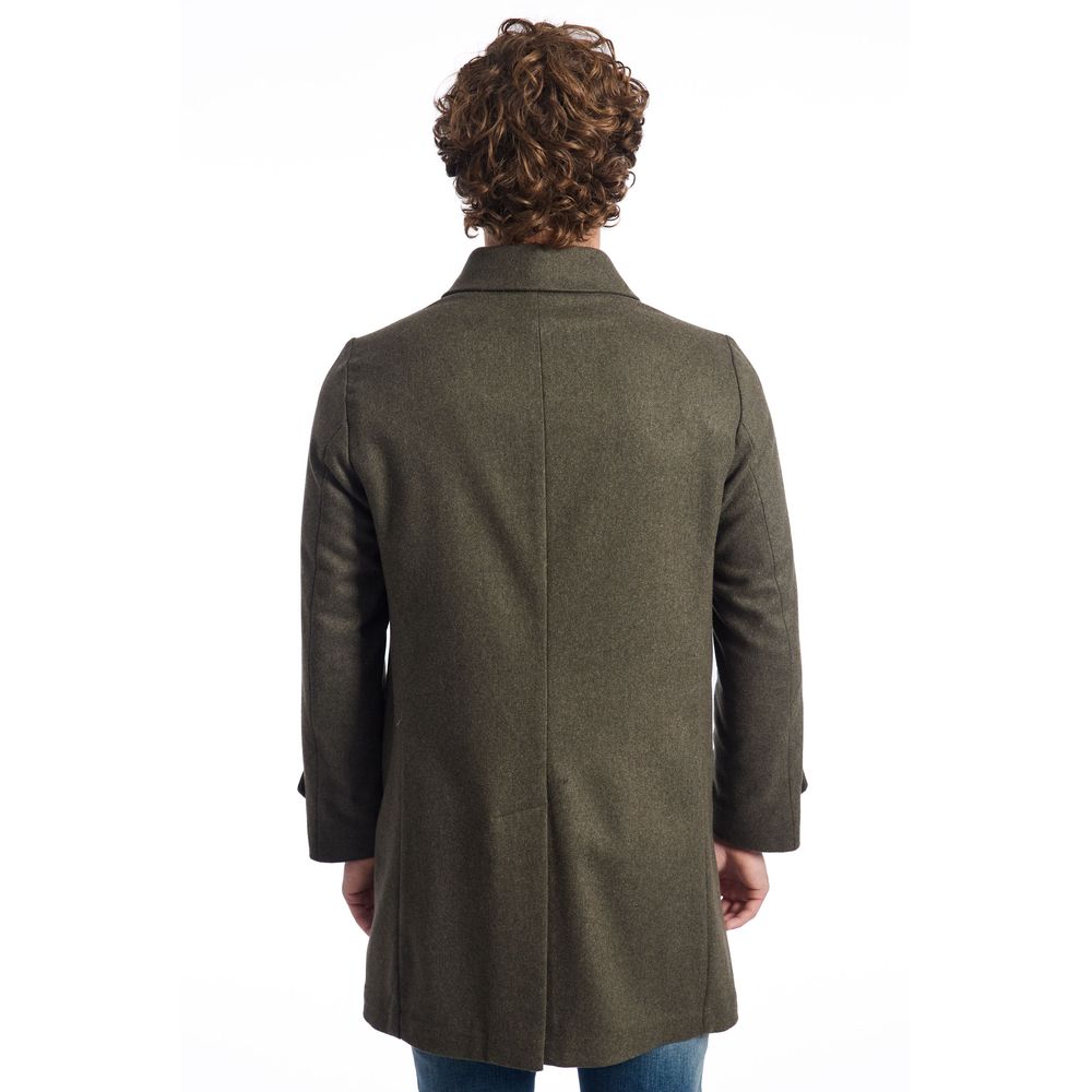Roberto Pepe Luxuriöse grüne Herrenjacke aus Wolle