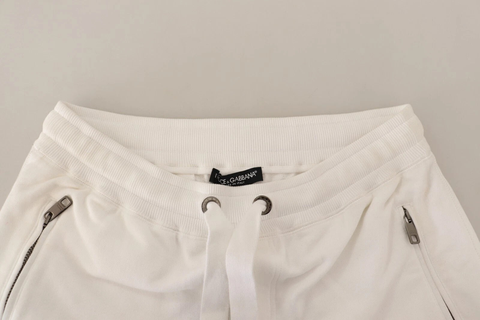 Dolce & Gabbana Witte Katoenen Joggingbroek met Logopatch