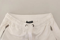 Dolce & Gabbana Witte Katoenen Joggingbroek met Logopatch