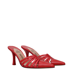 Paris Texas Rode Leren Sandalen Met Stilettohak