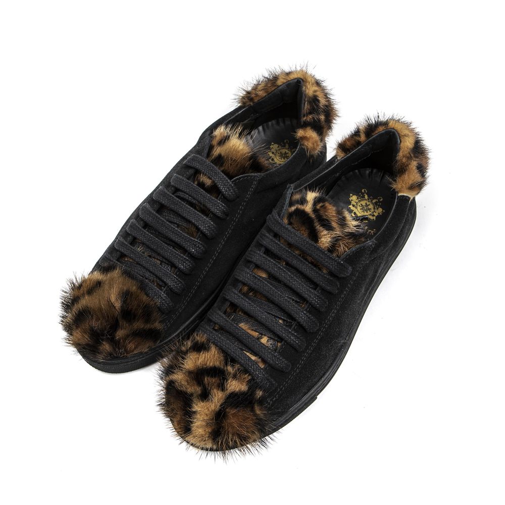 Mr&Mrs Italy Schwarze Leder-Sneaker für Damen