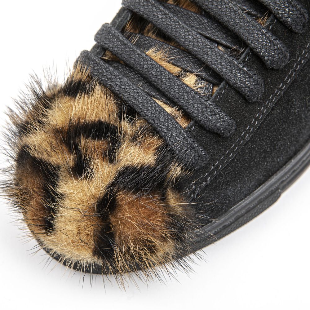 Mr&Mrs Italy Schwarze Leder-Sneaker für Damen