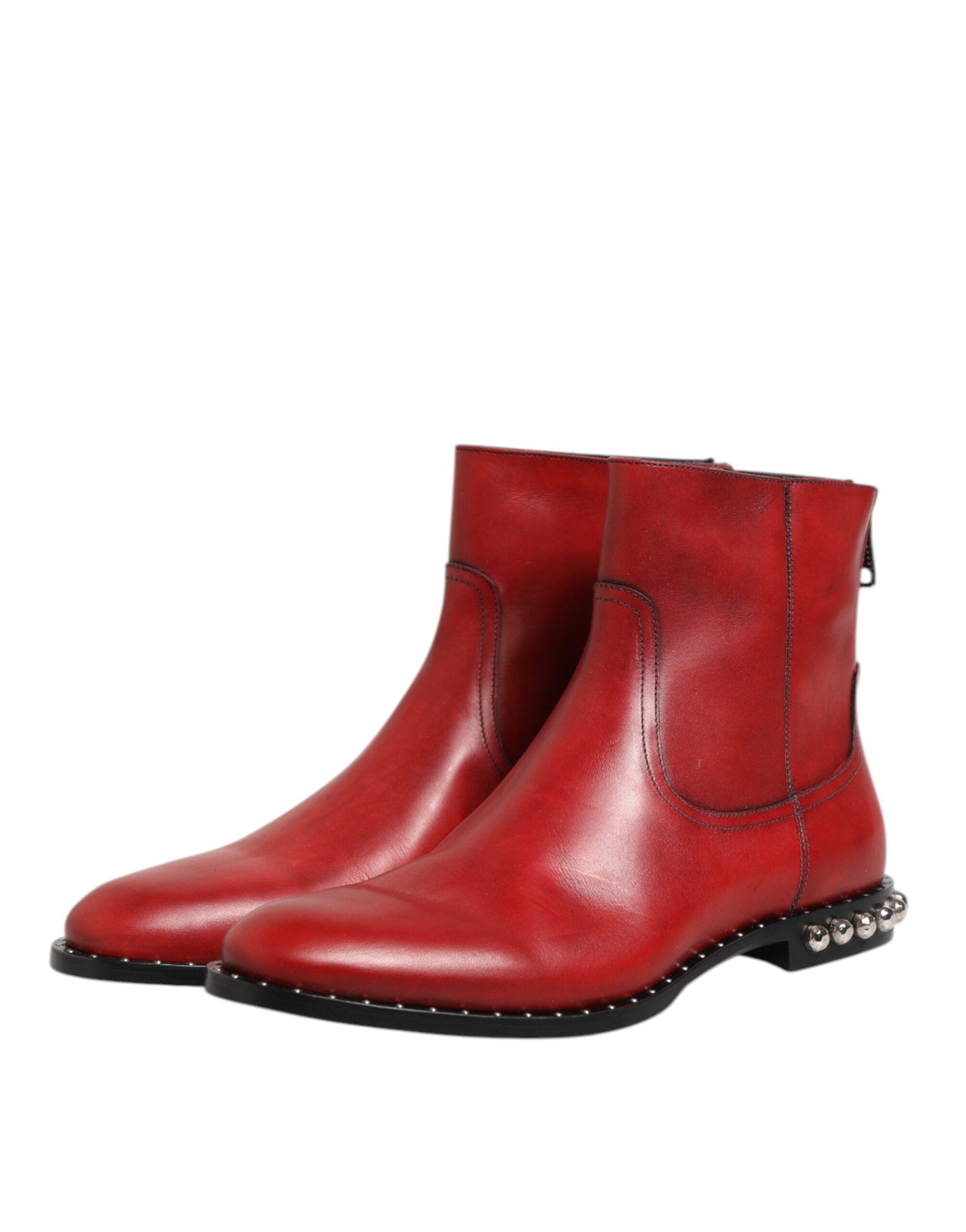 Dolce & Gabbana Rote besetzte Chelsea Stiefeletten