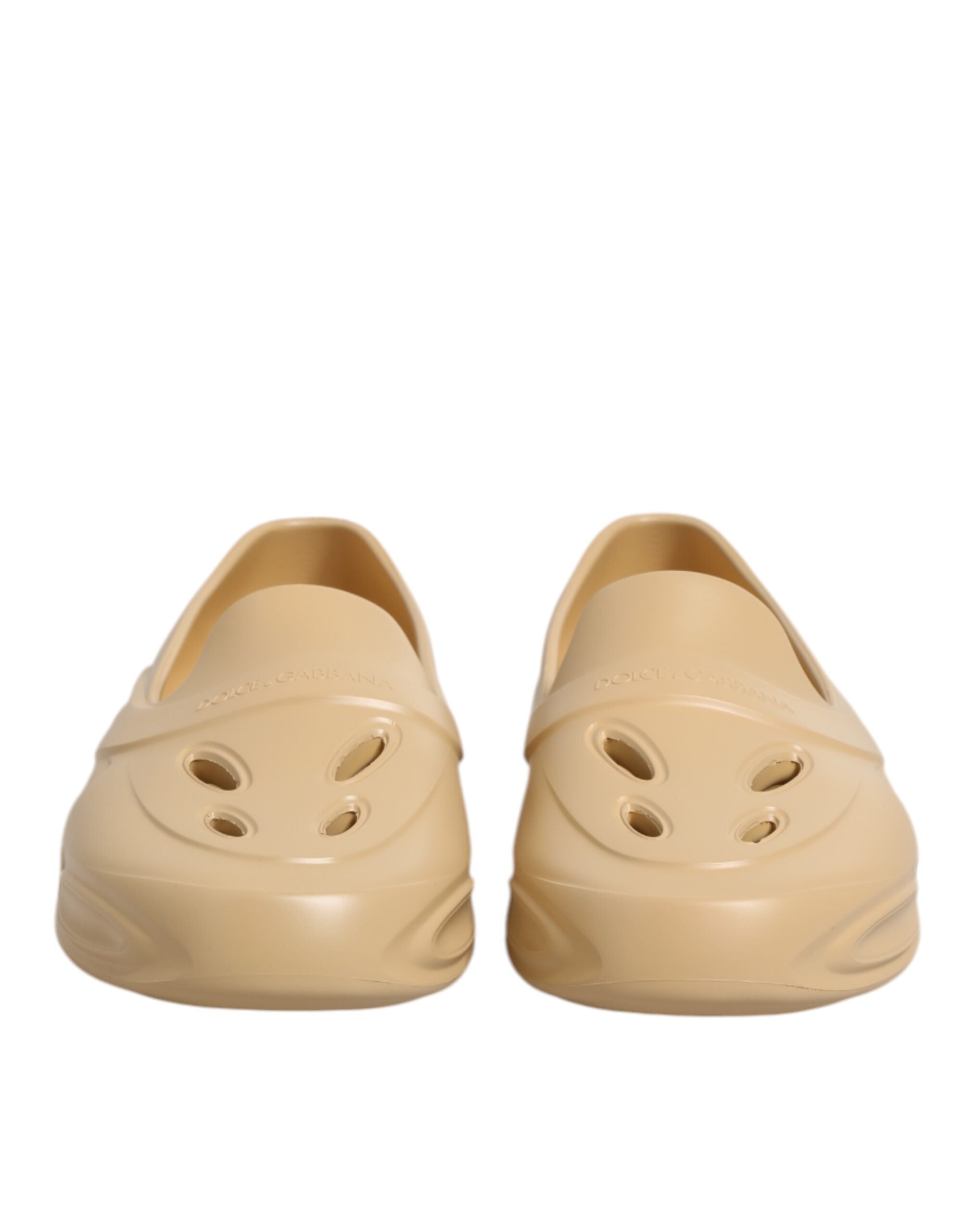 Dolce & Gabbana Beige Gummi-Slides Low-Top-Sneakers Schuhe