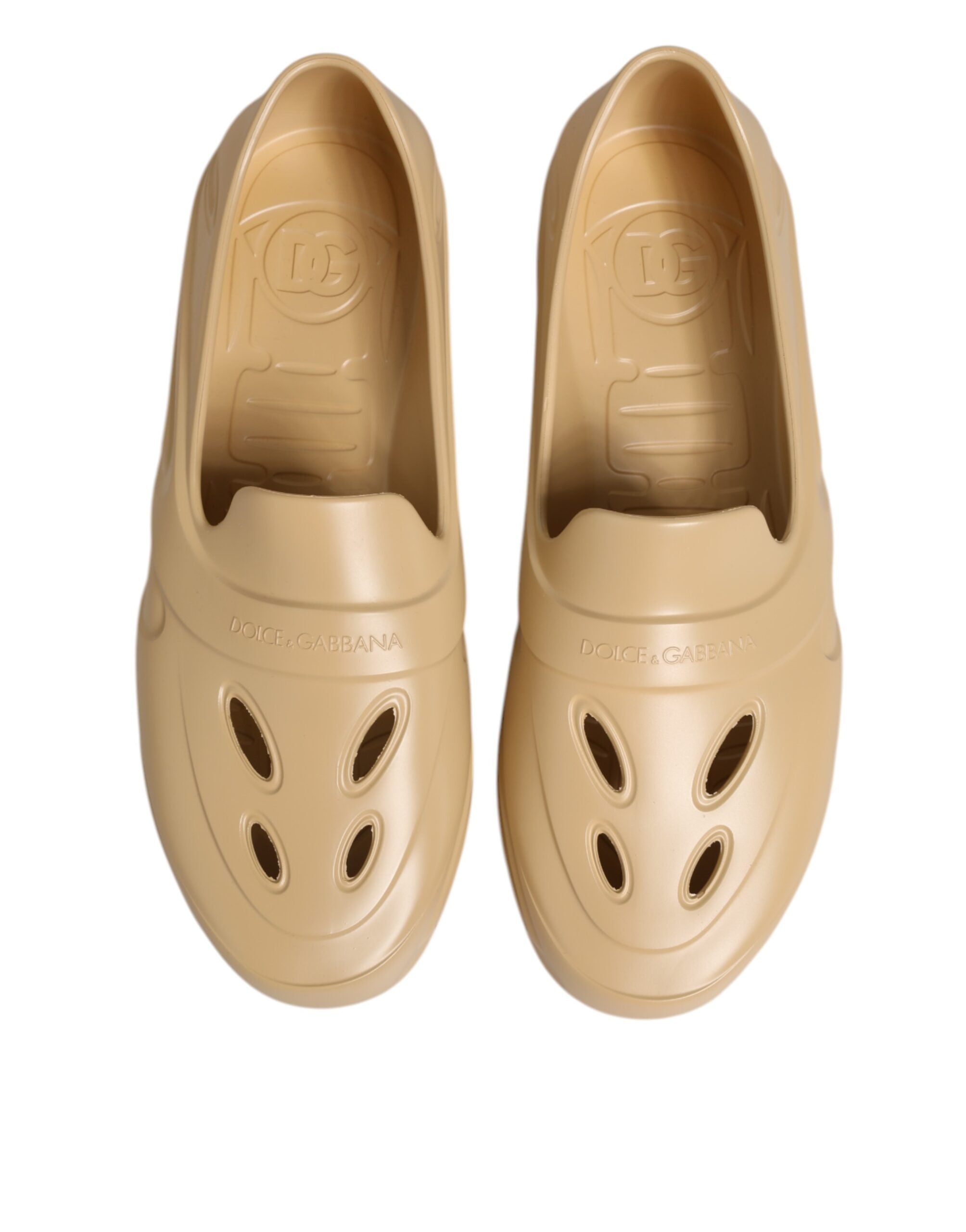 Dolce & Gabbana Beige Gummi-Slides Low-Top-Sneakers Schuhe