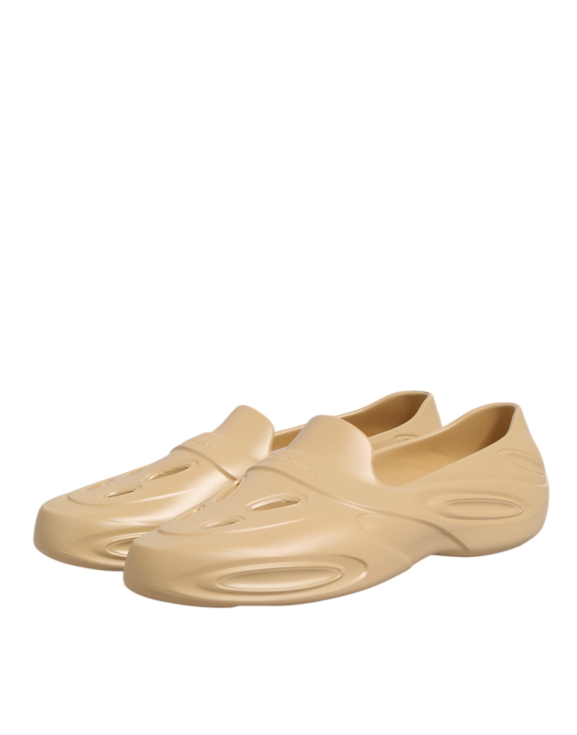 Dolce & Gabbana Beige Gummi-Slides Low-Top-Sneakers Schuhe