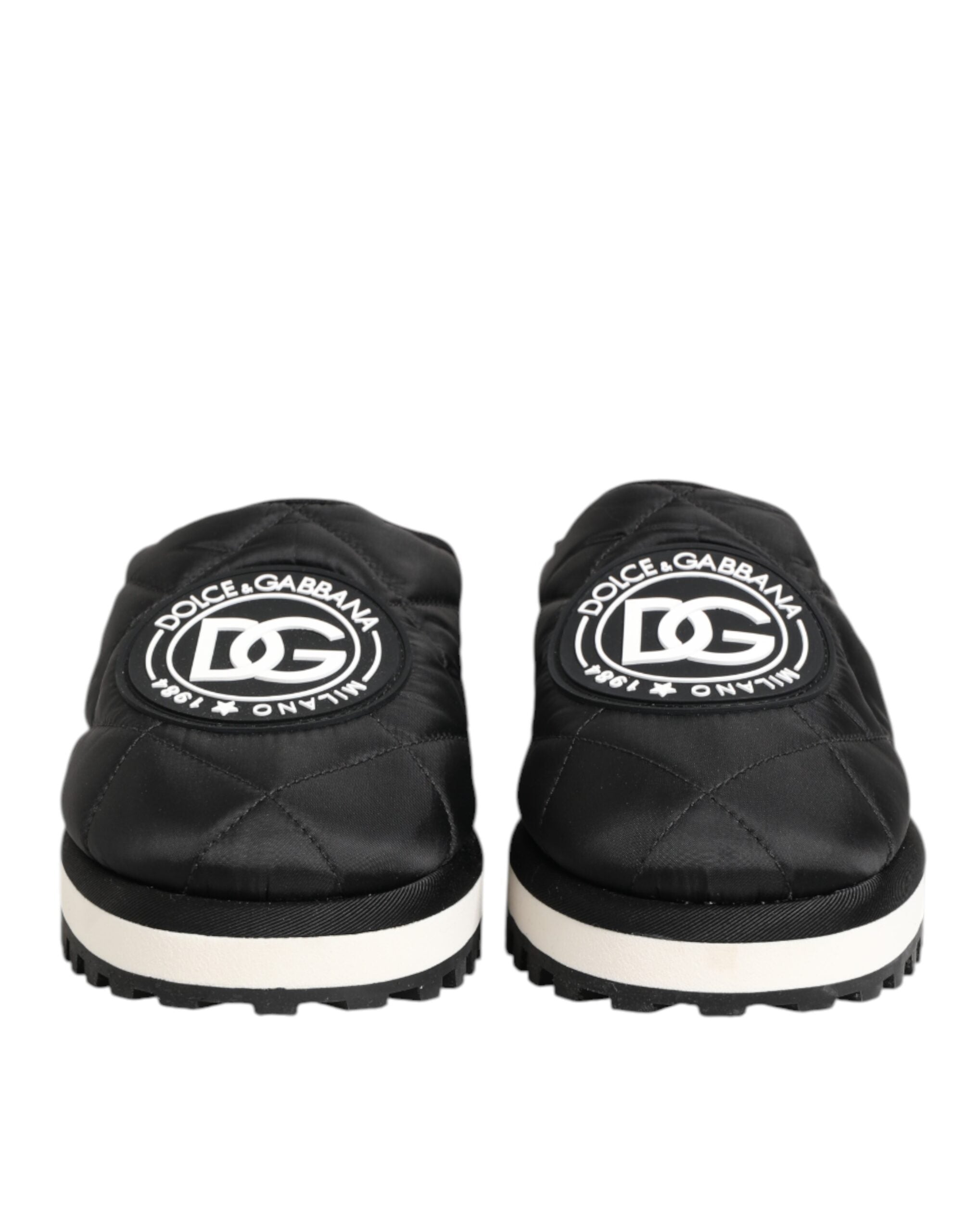 Dolce & Gabbana Schwarze Nylon-Low-Top-Slip-On-Sneaker
