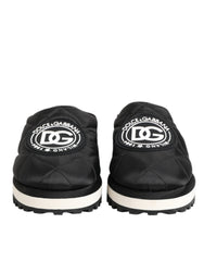 Dolce & Gabbana Schwarze Nylon-Low-Top-Slip-On-Sneaker