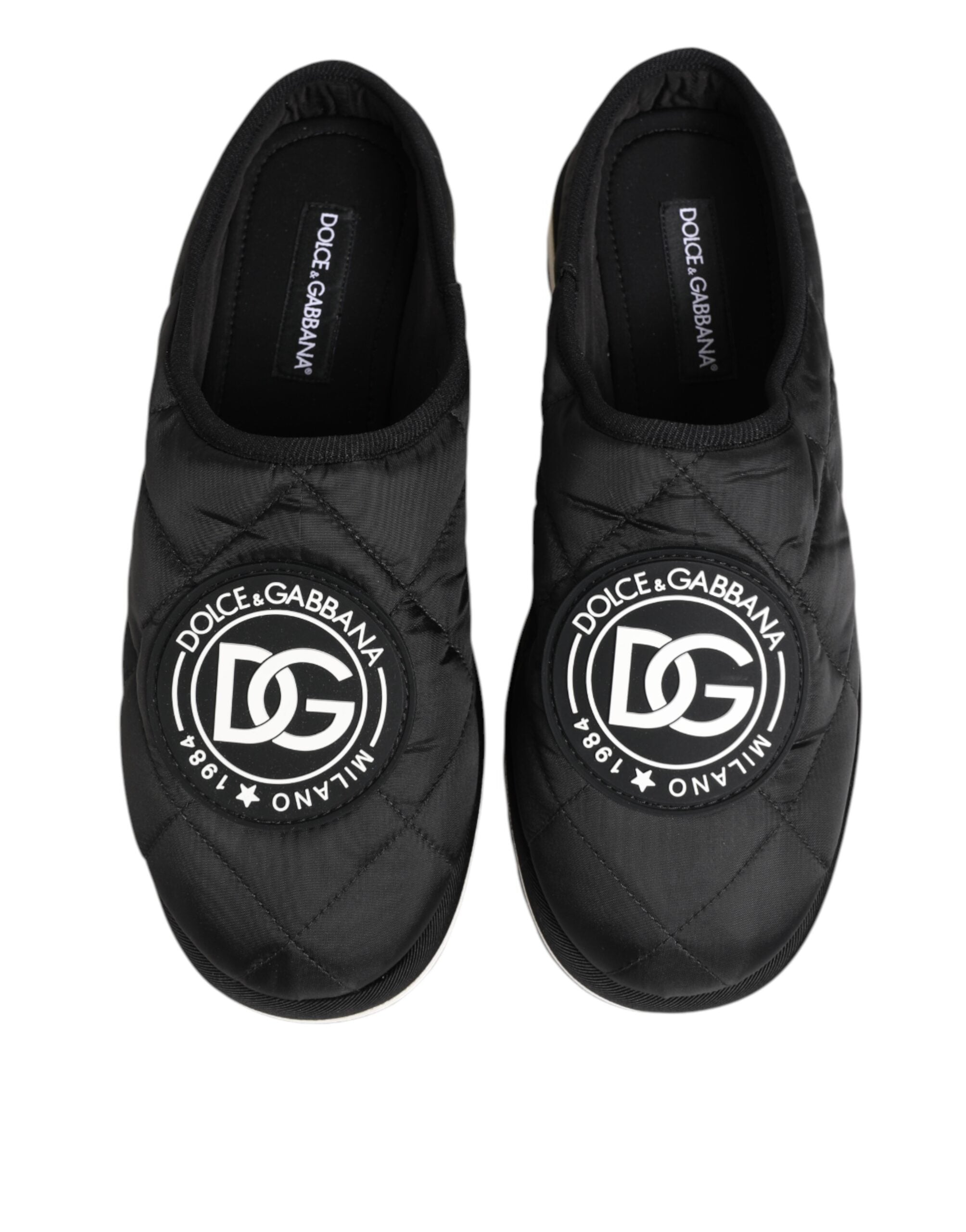 Dolce & Gabbana Schwarze Nylon-Low-Top-Slip-On-Sneaker