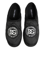 Dolce & Gabbana Schwarze Nylon-Low-Top-Slip-On-Sneaker