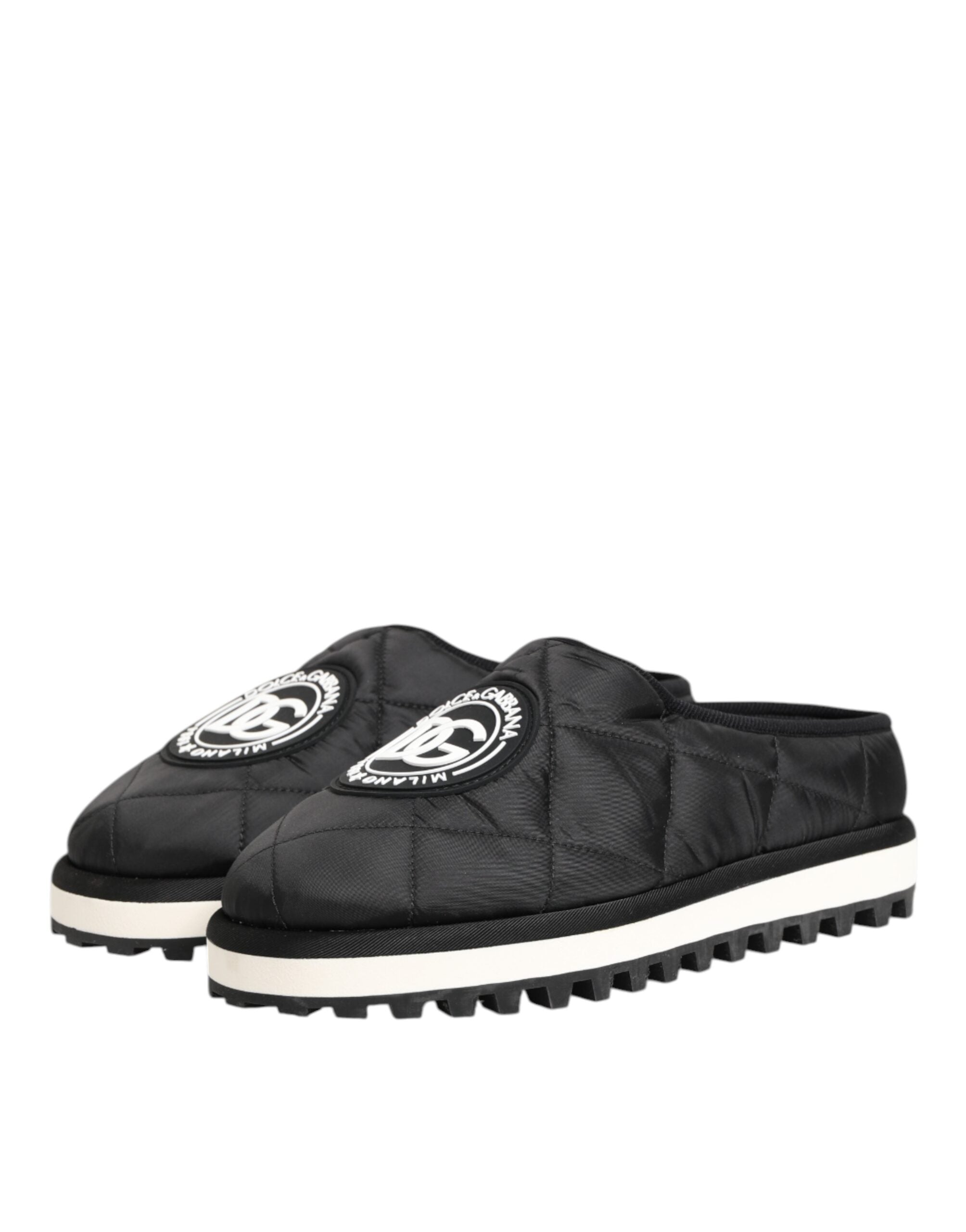 Dolce & Gabbana Schwarze Nylon-Low-Top-Slip-On-Sneaker