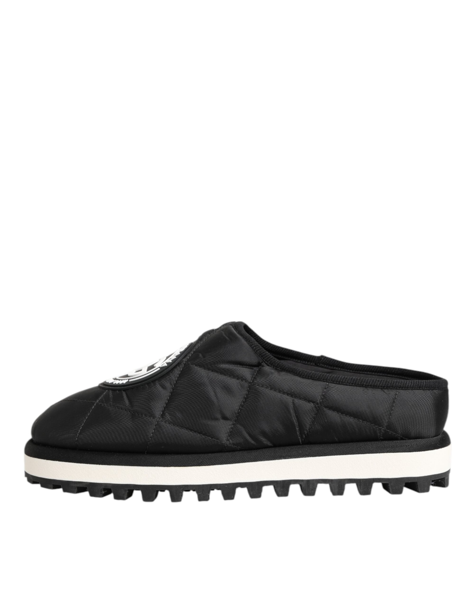 Dolce & Gabbana Schwarze Nylon-Low-Top-Slip-On-Sneaker