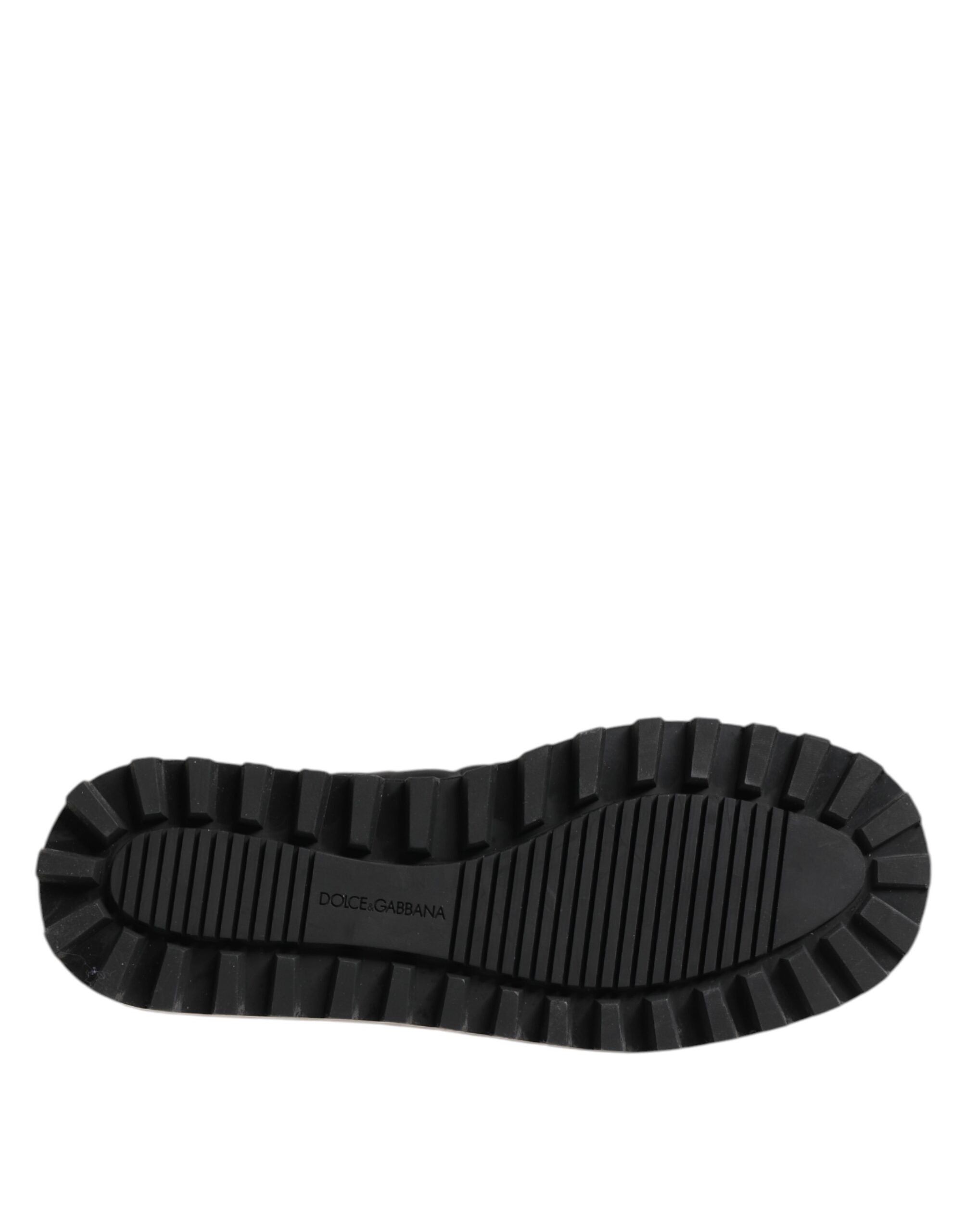 Dolce & Gabbana Schwarze Nylon-Low-Top-Slip-On-Sneaker