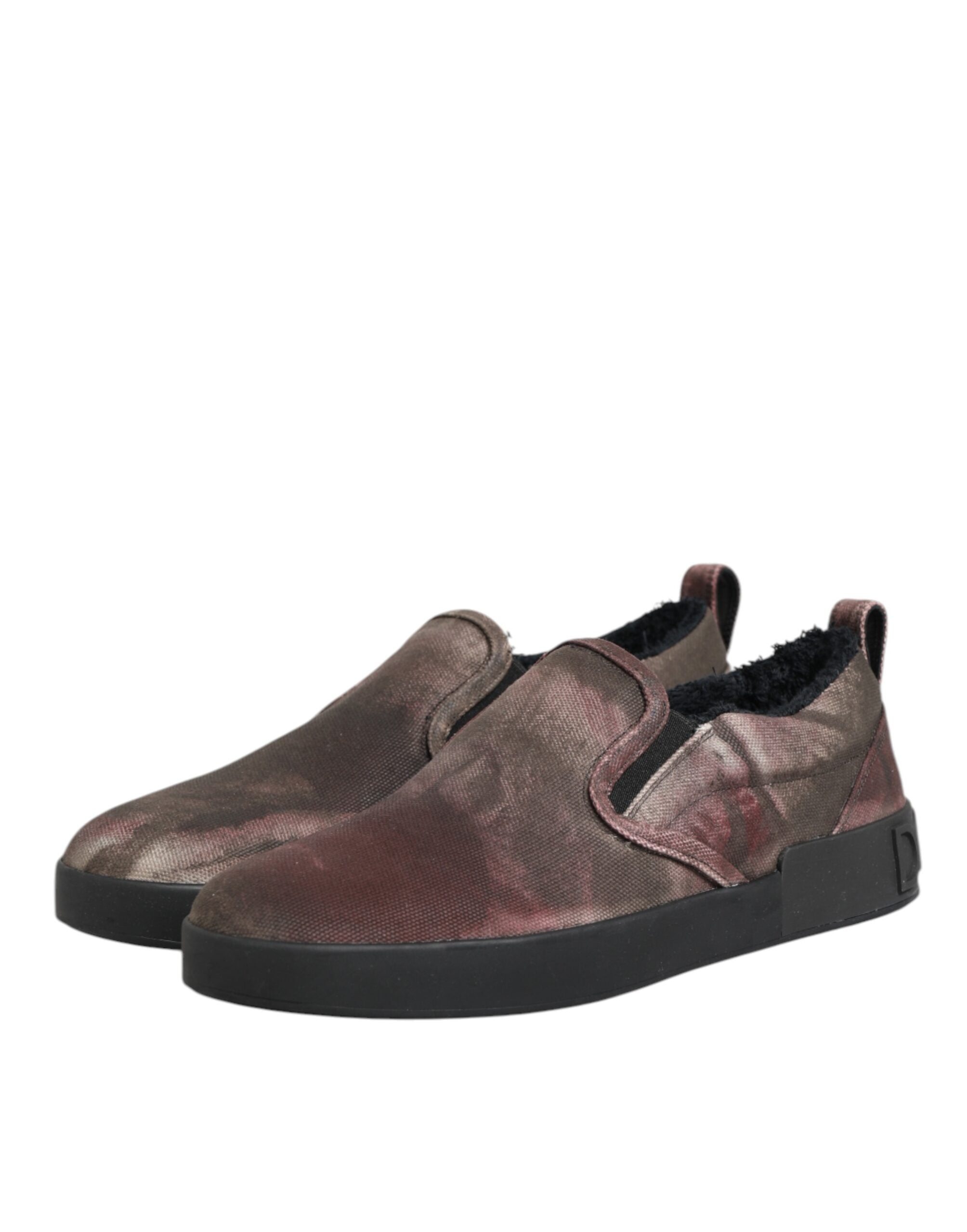 Dolce & Gabbana Multicolor Katoenen Lage Slip-on Heren Sneakers Schoenen
