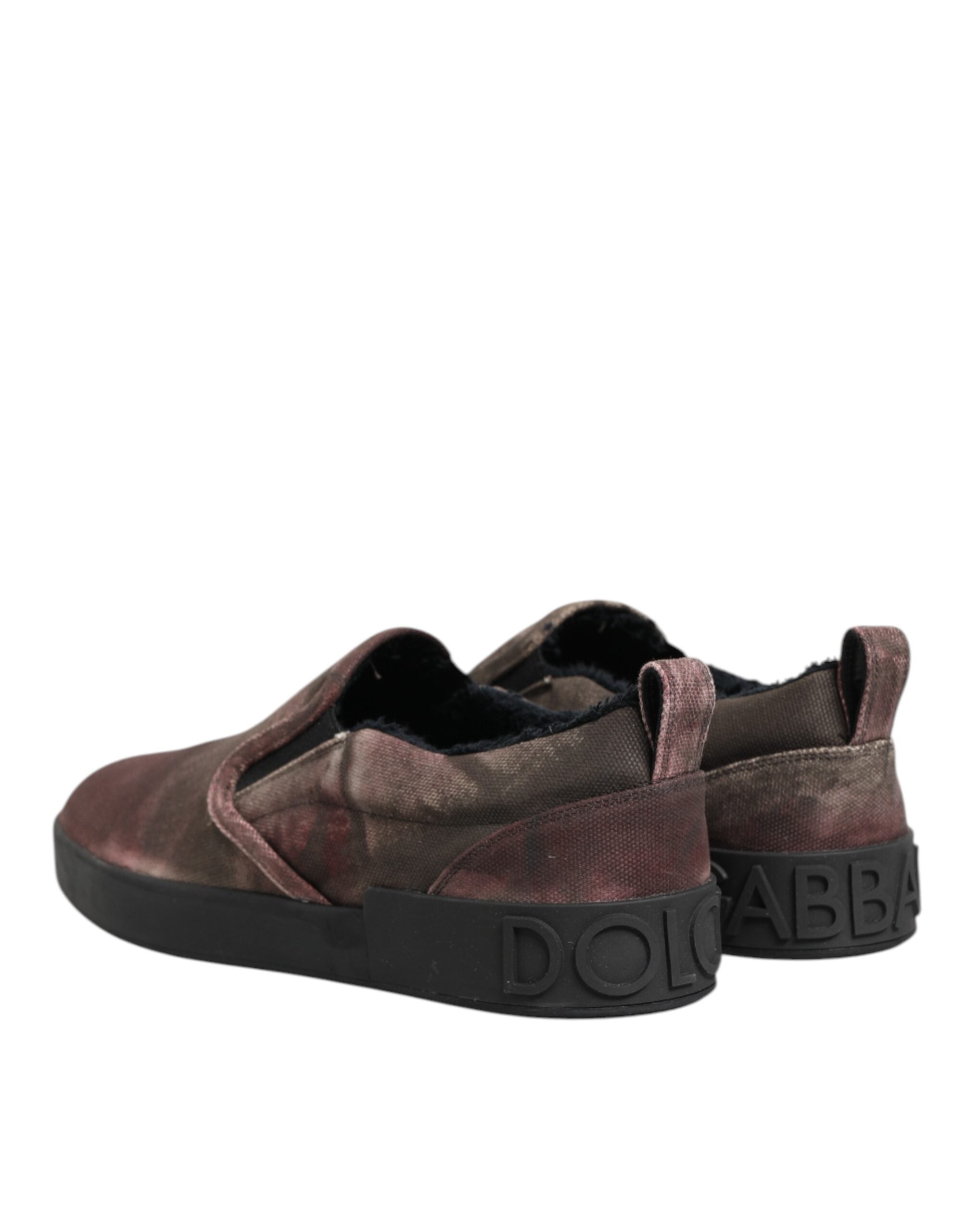Dolce & Gabbana Multicolor Katoenen Lage Slip-on Heren Sneakers Schoenen