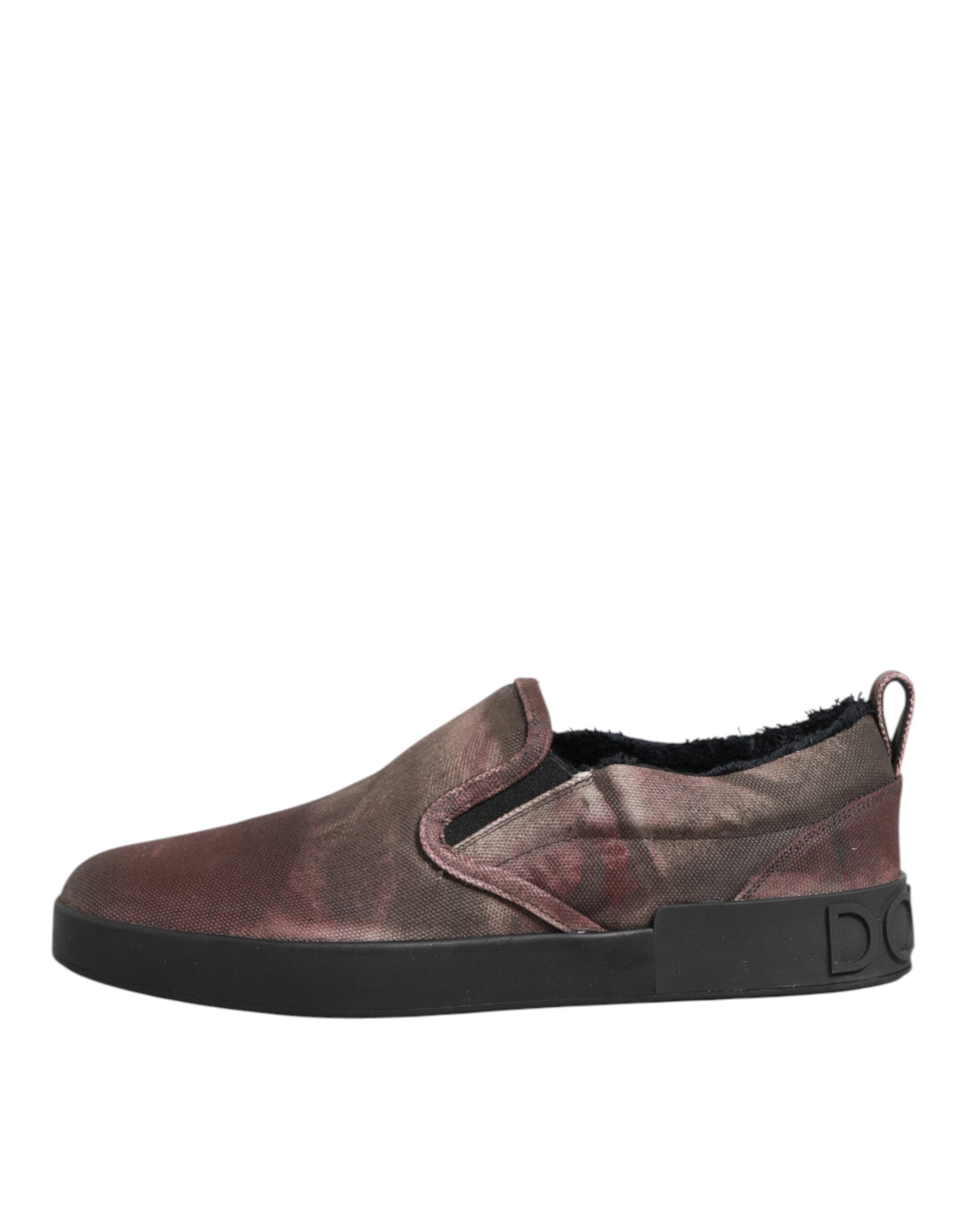 Dolce & Gabbana Multicolor Katoenen Lage Slip-on Heren Sneakers Schoenen