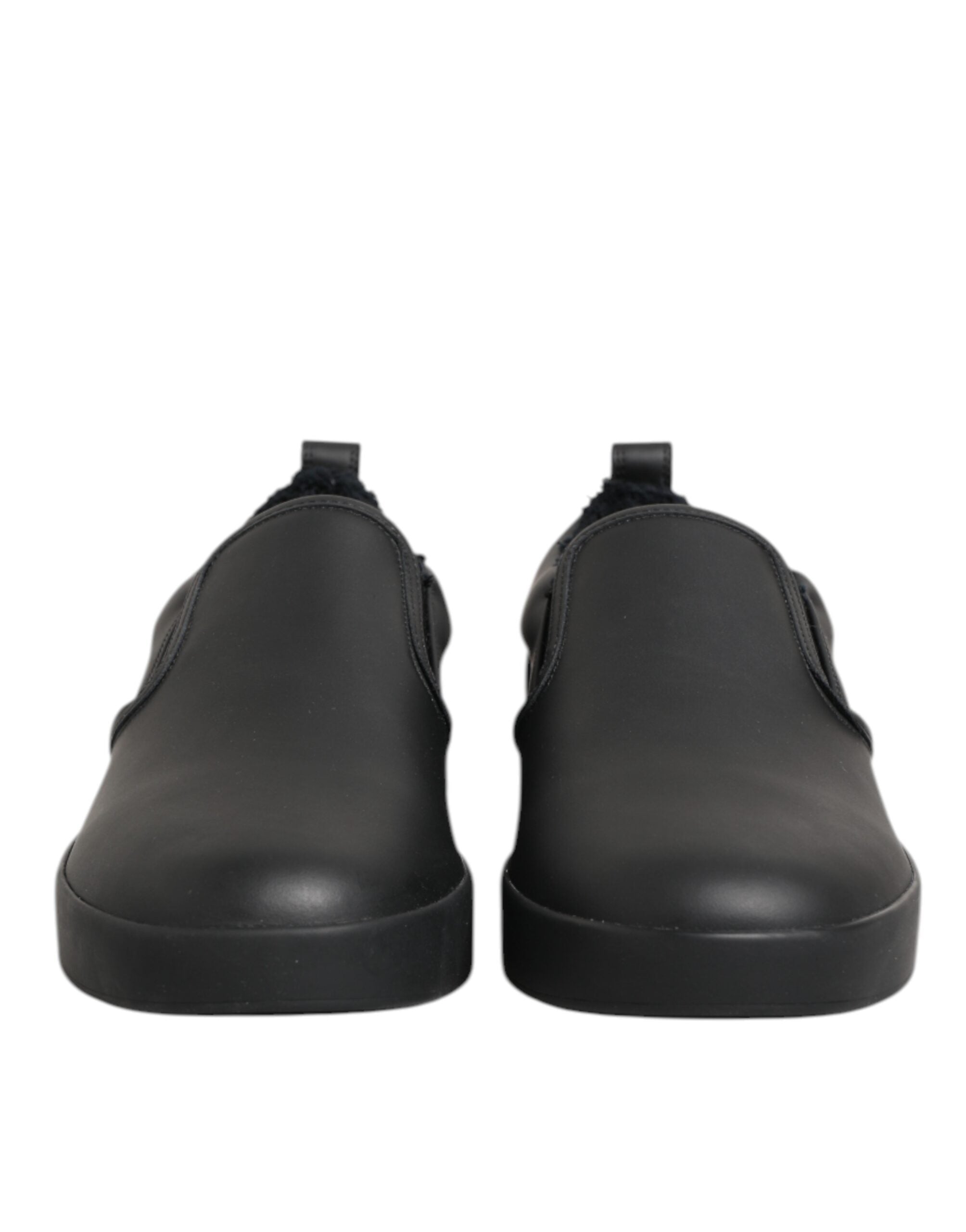 Dolce & Gabbana Schwarze Slip-On-Sneaker aus Leder