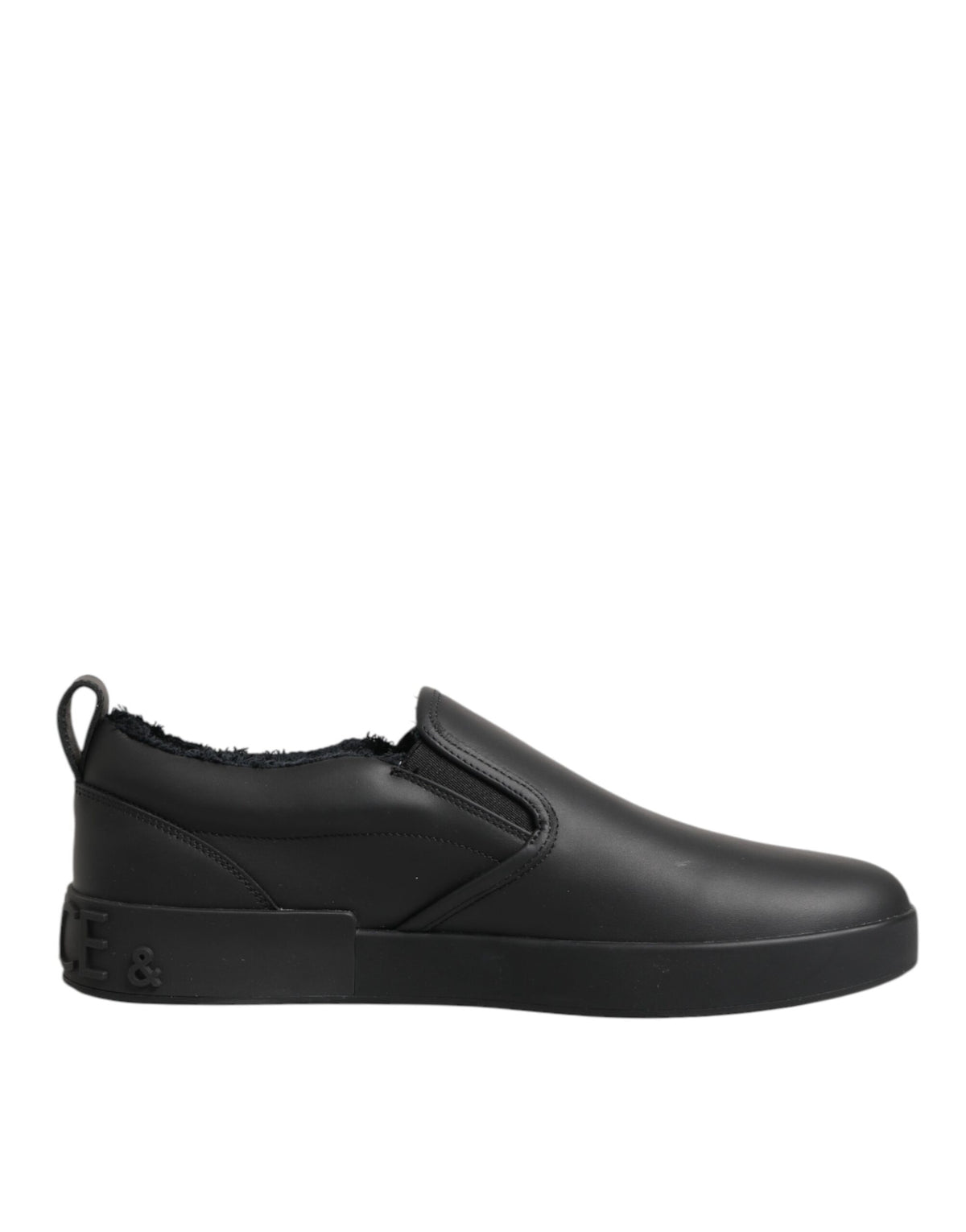 Dolce & Gabbana Schwarze Slip-On-Sneaker aus Leder
