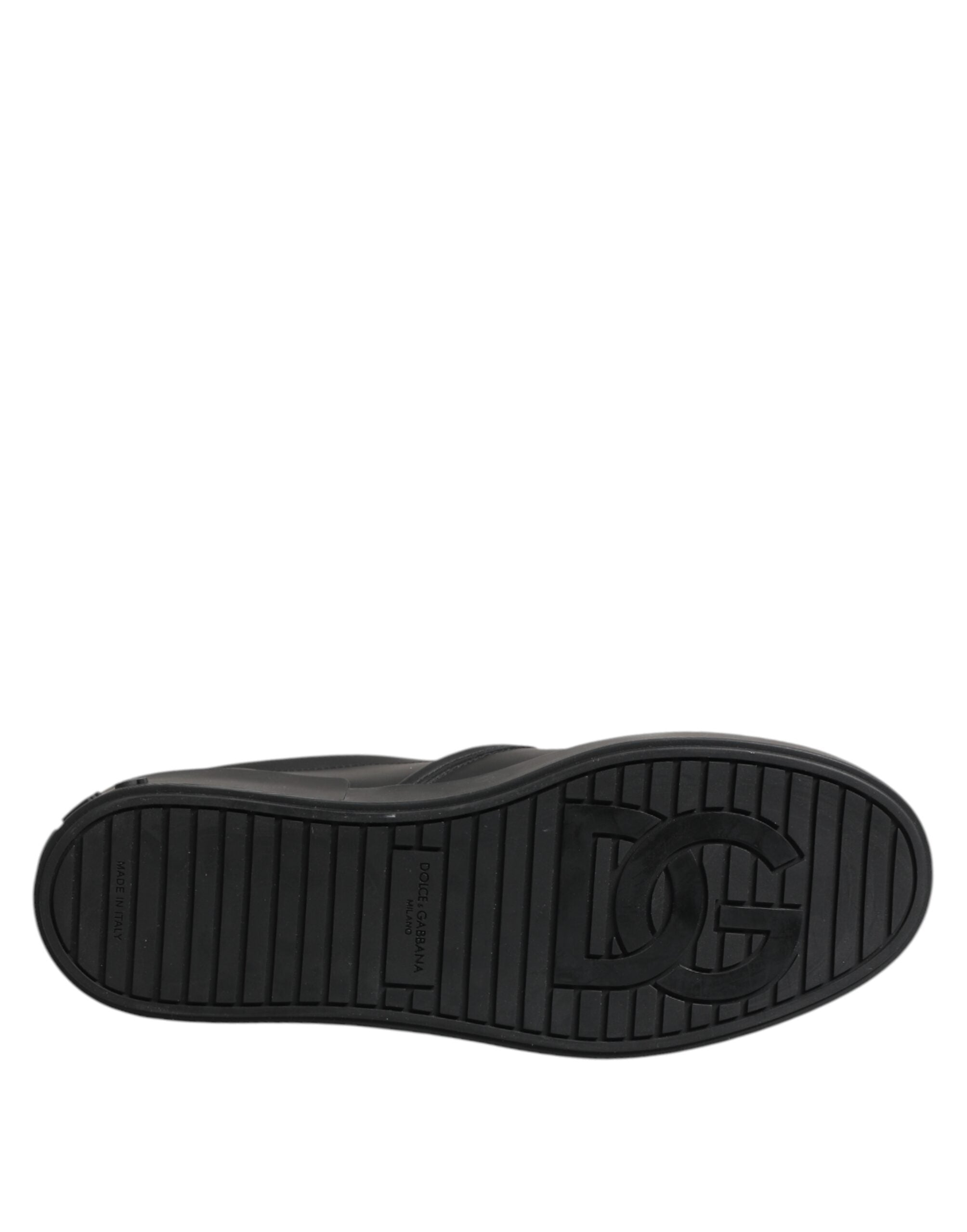 Dolce & Gabbana Schwarze Slip-On-Sneaker aus Leder
