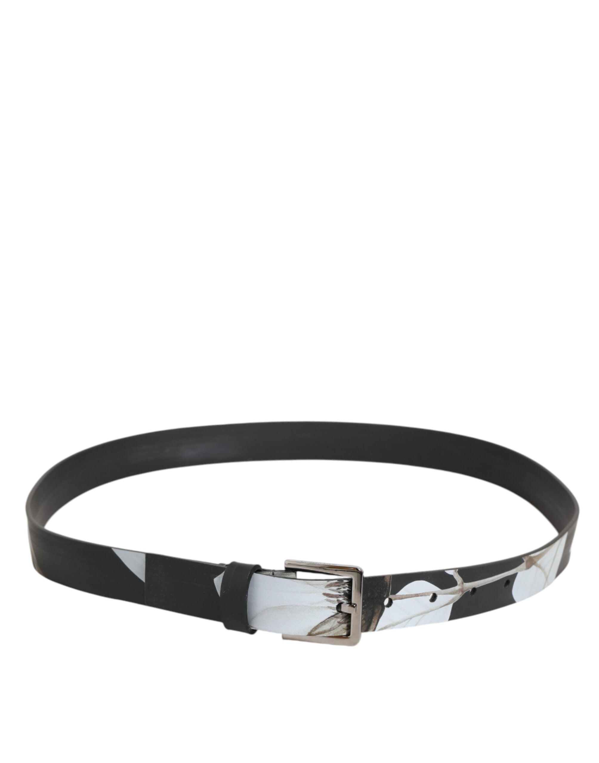 Dolce & Gabbana Mehrfarbiger PVC-Blumen-Herren-Gürtel mit silberner Schnalle