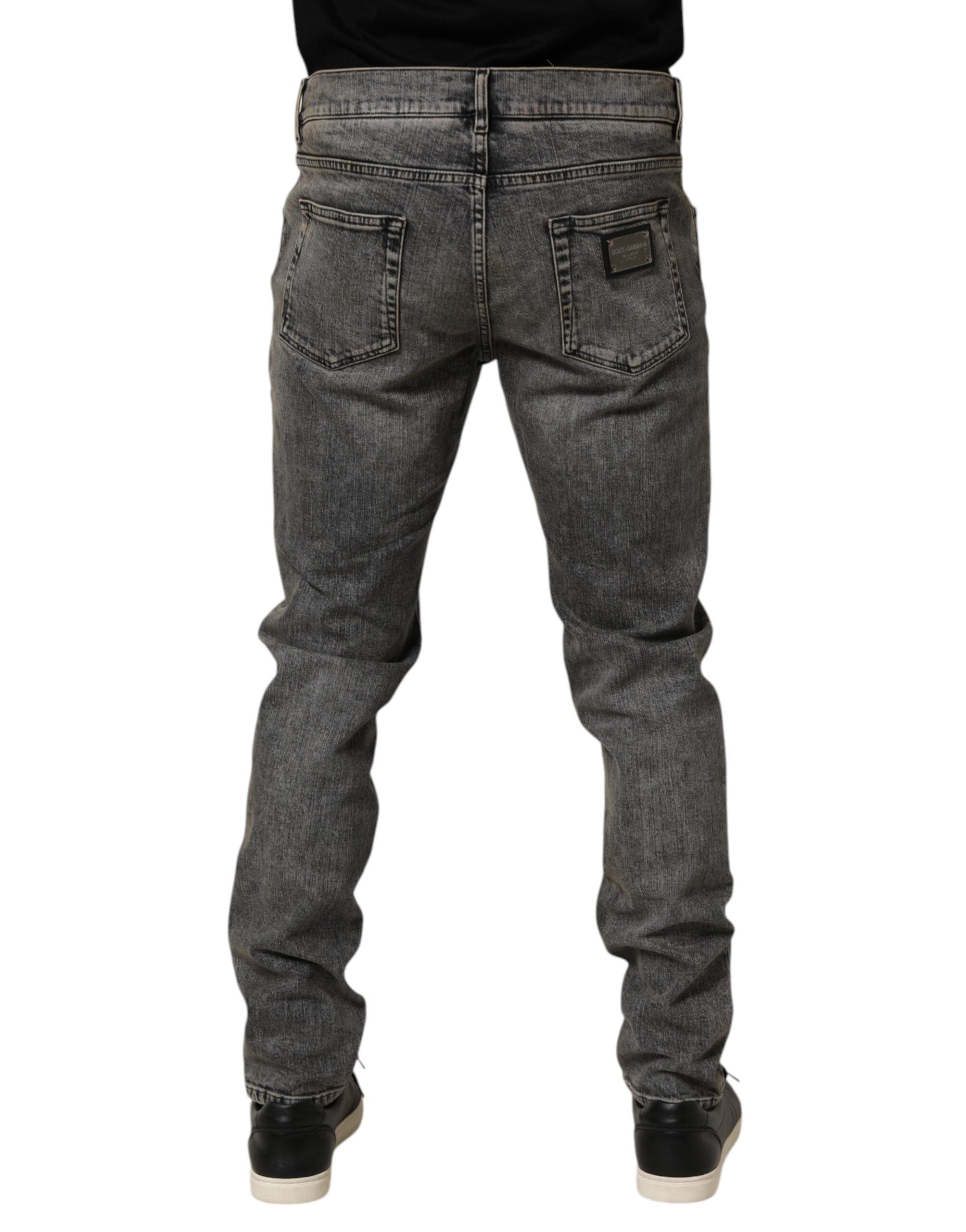 Dolce & Gabbana Gray Cotton Stretch Slim Fit Men Denim Jeans