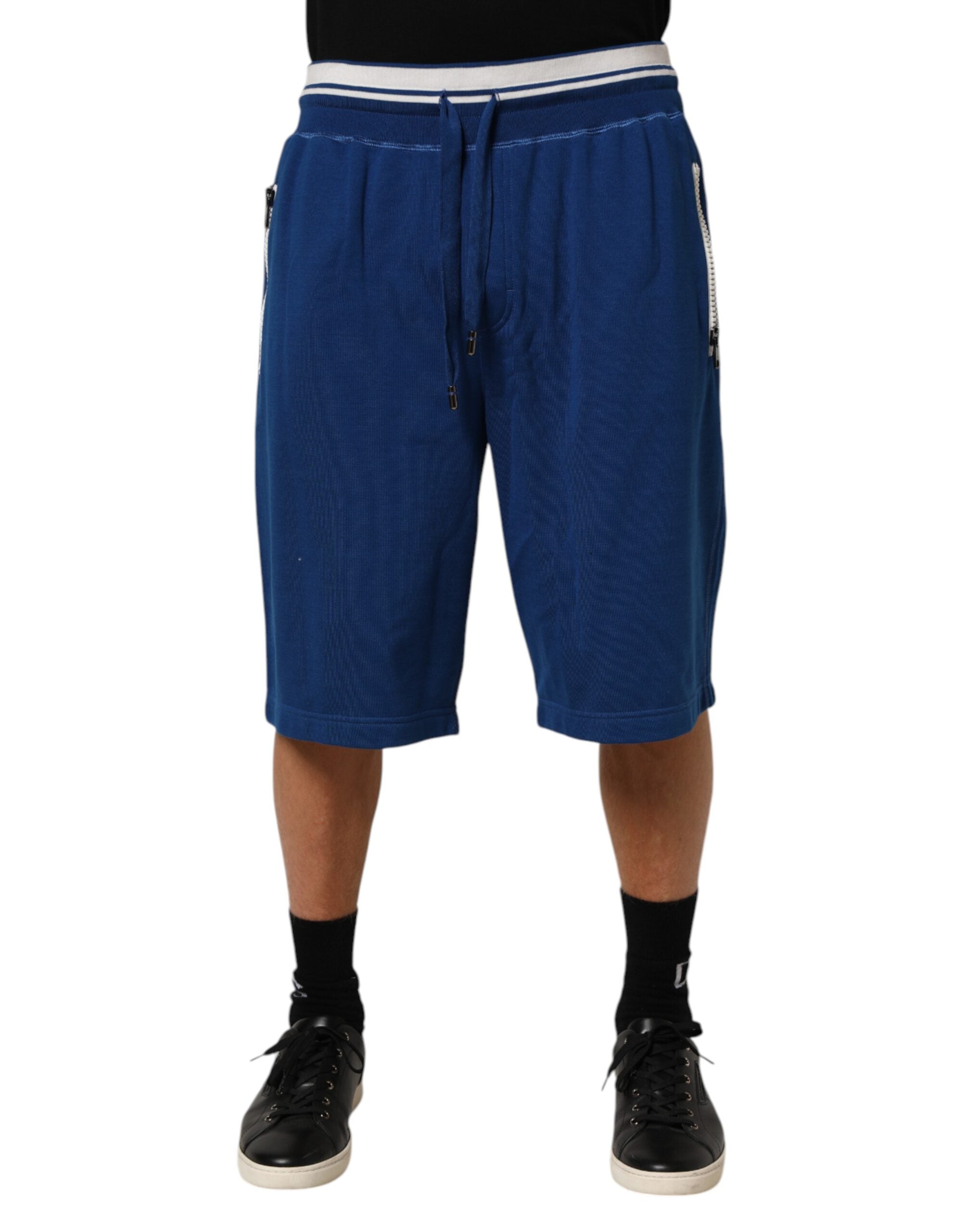 Dolce & Gabbana Blaue Bermuda-Sweatshorts aus Baumwollmischung