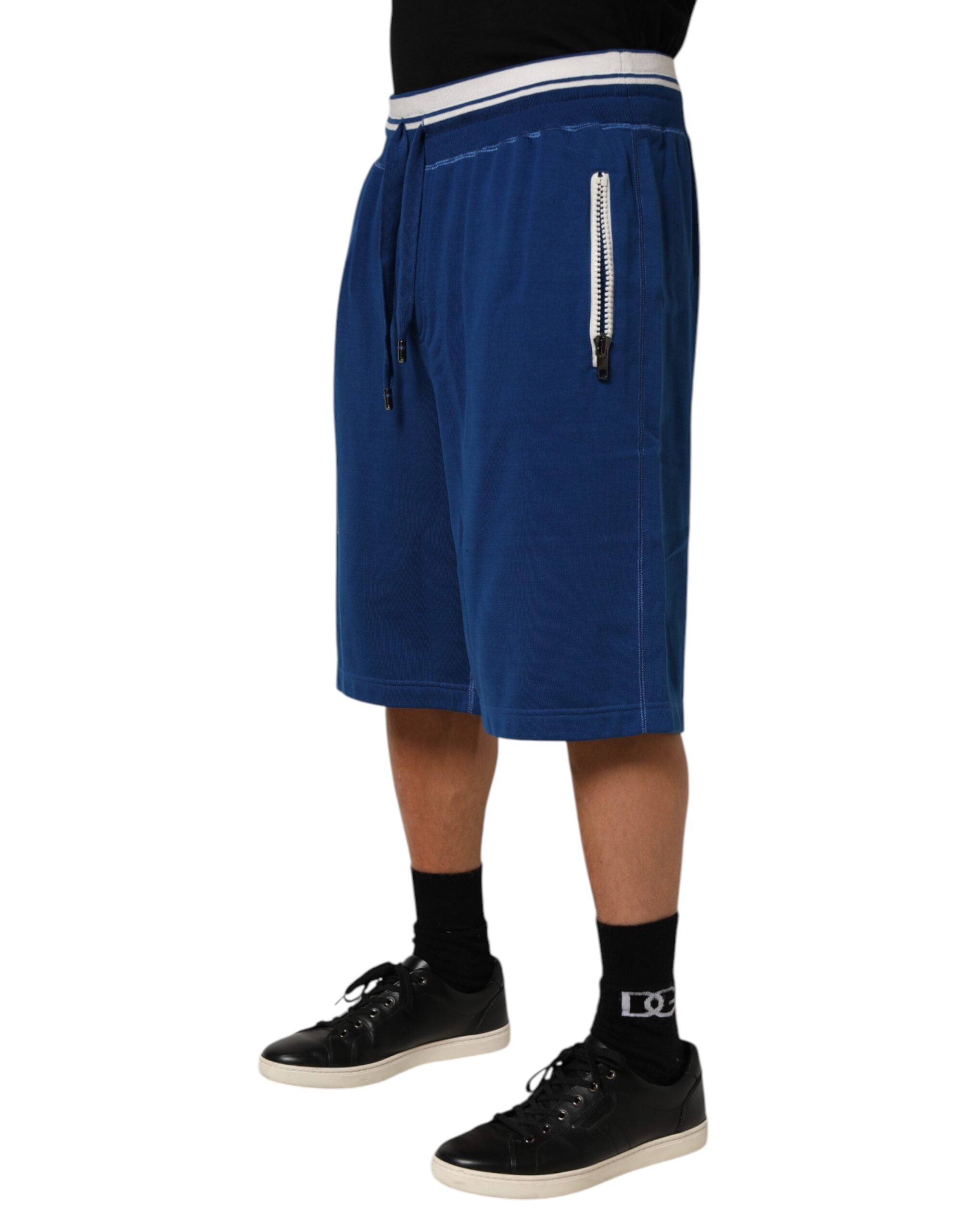 Dolce & Gabbana Blaue Bermuda-Sweatshorts aus Baumwollmischung