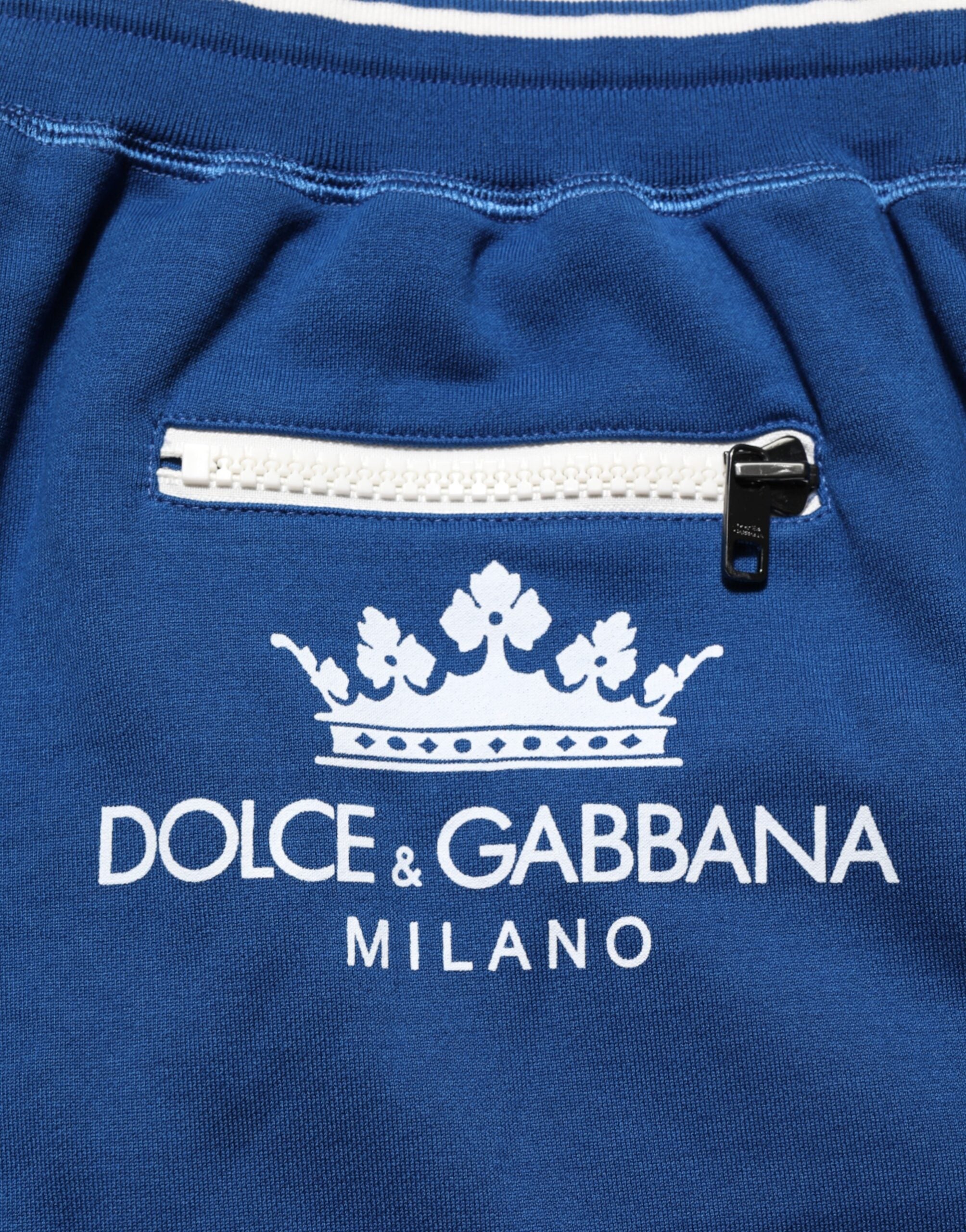 Dolce & Gabbana Blaue Bermuda-Sweatshorts aus Baumwollmischung