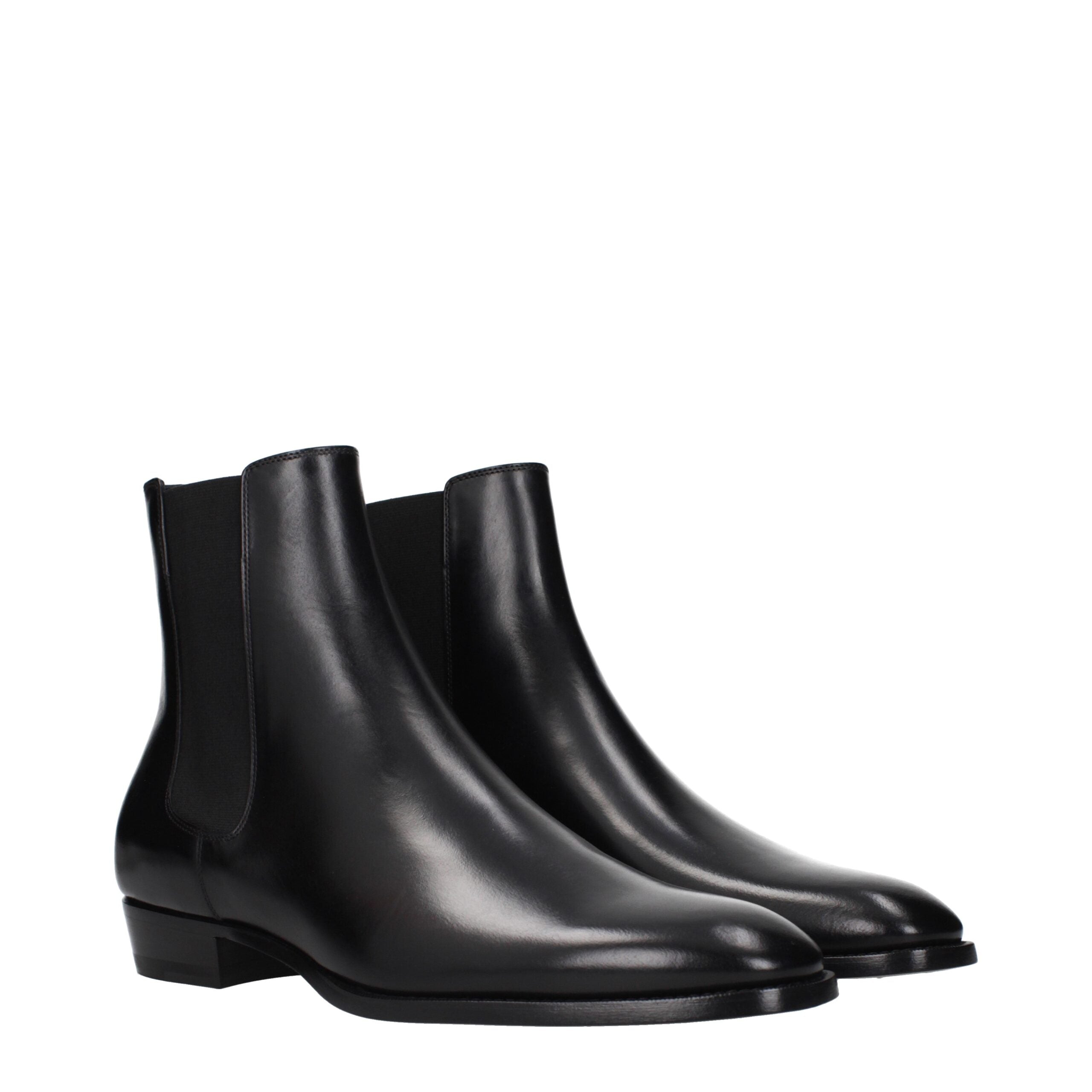 Celine Ankle Boots aus schwarzem Leder