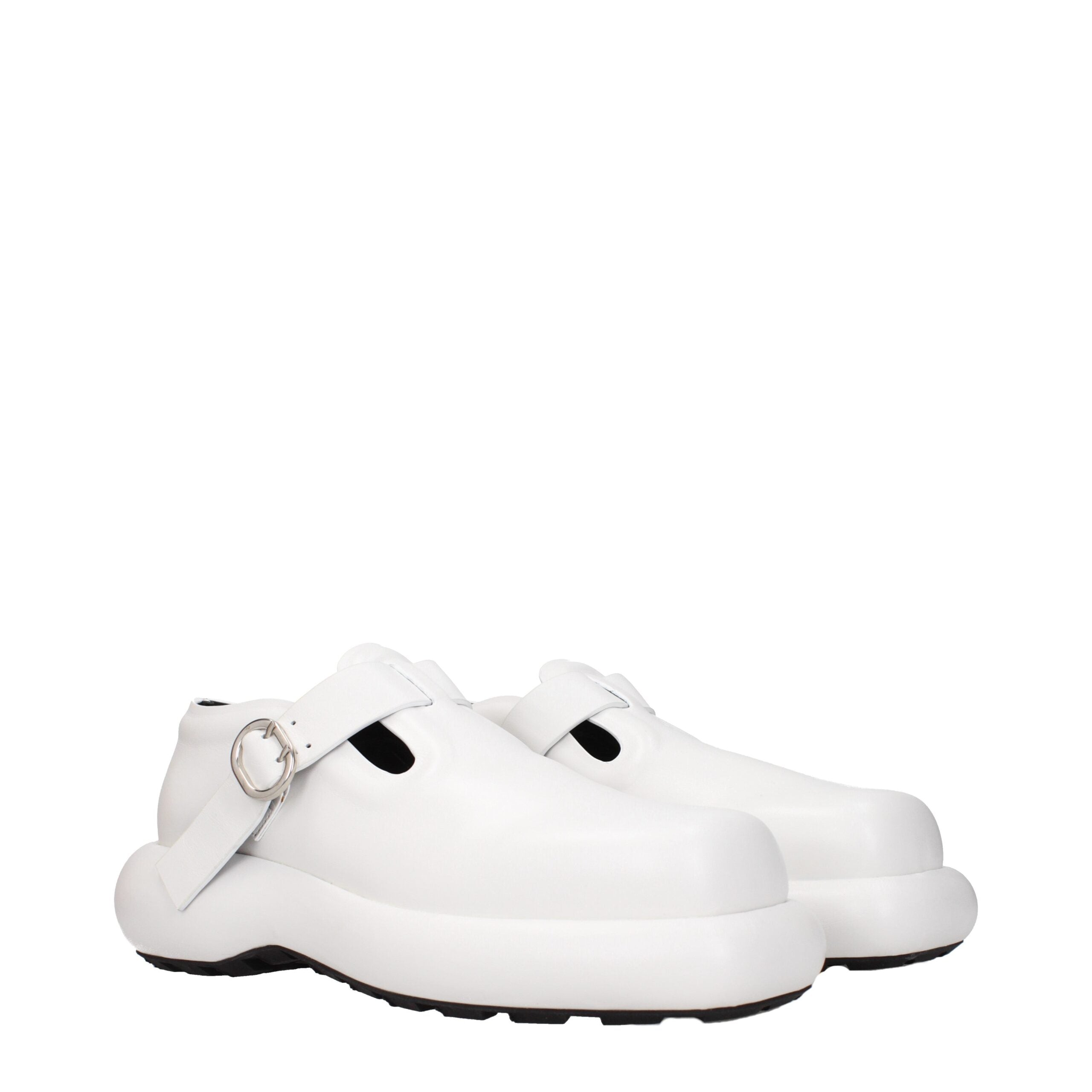 Jil Sander Witte Leren Instapschoenen