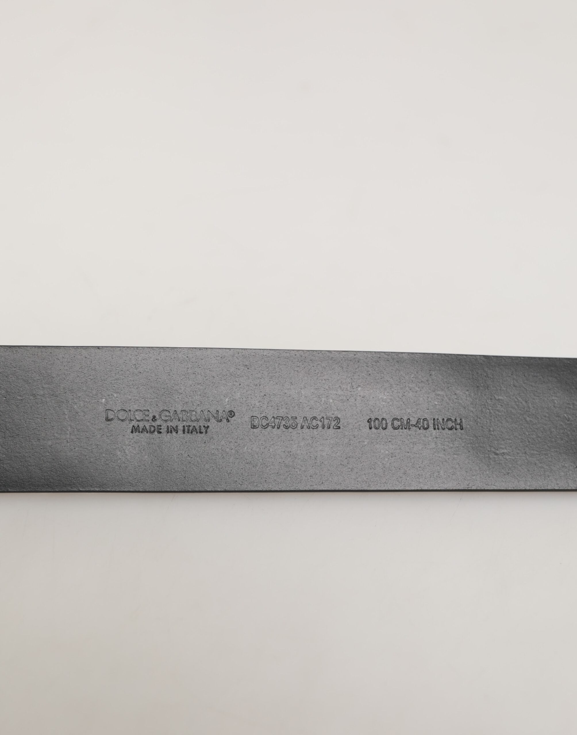 Dolce & Gabbana Black Calf Leather Studded Silver Buckle Belt