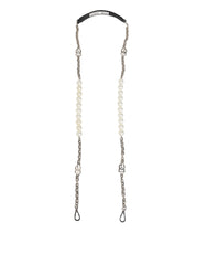 Dolce & Gabbana Zwart Lederen Parelketting Tas Accessoire Schouderband