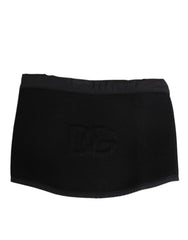 Dolce & Gabbana Zwarte Kanten Stola Gebreid DG-Logo Heren One Size Sjaal
