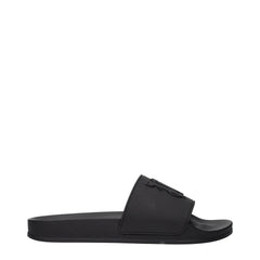 Palm Angels Zwarte Katoenen Slippers