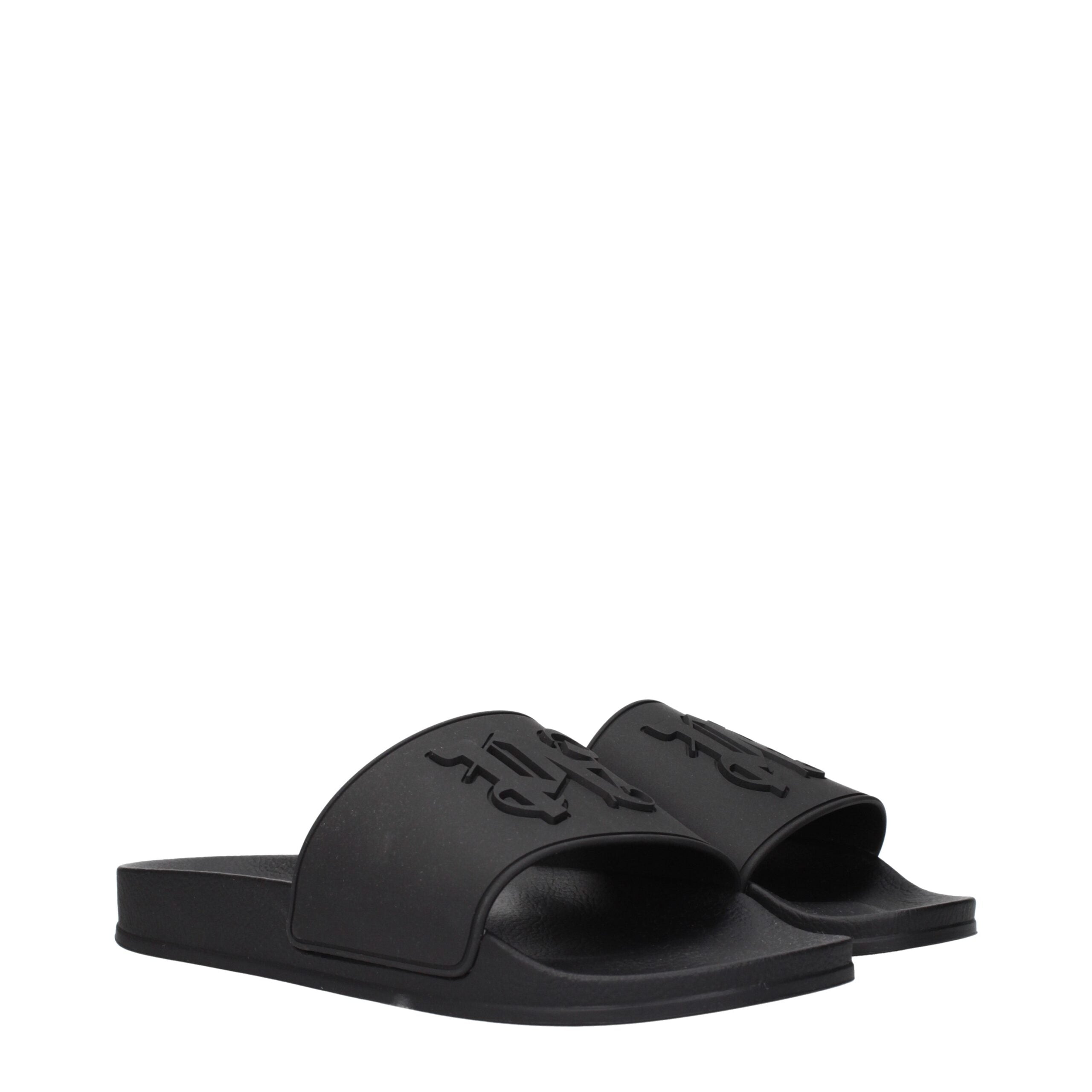 Palm Angels Zwarte Katoenen Slippers