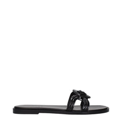 Versace Hausschuhe aus schwarzem Leder