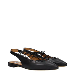 Moschino Black Leather Flats
