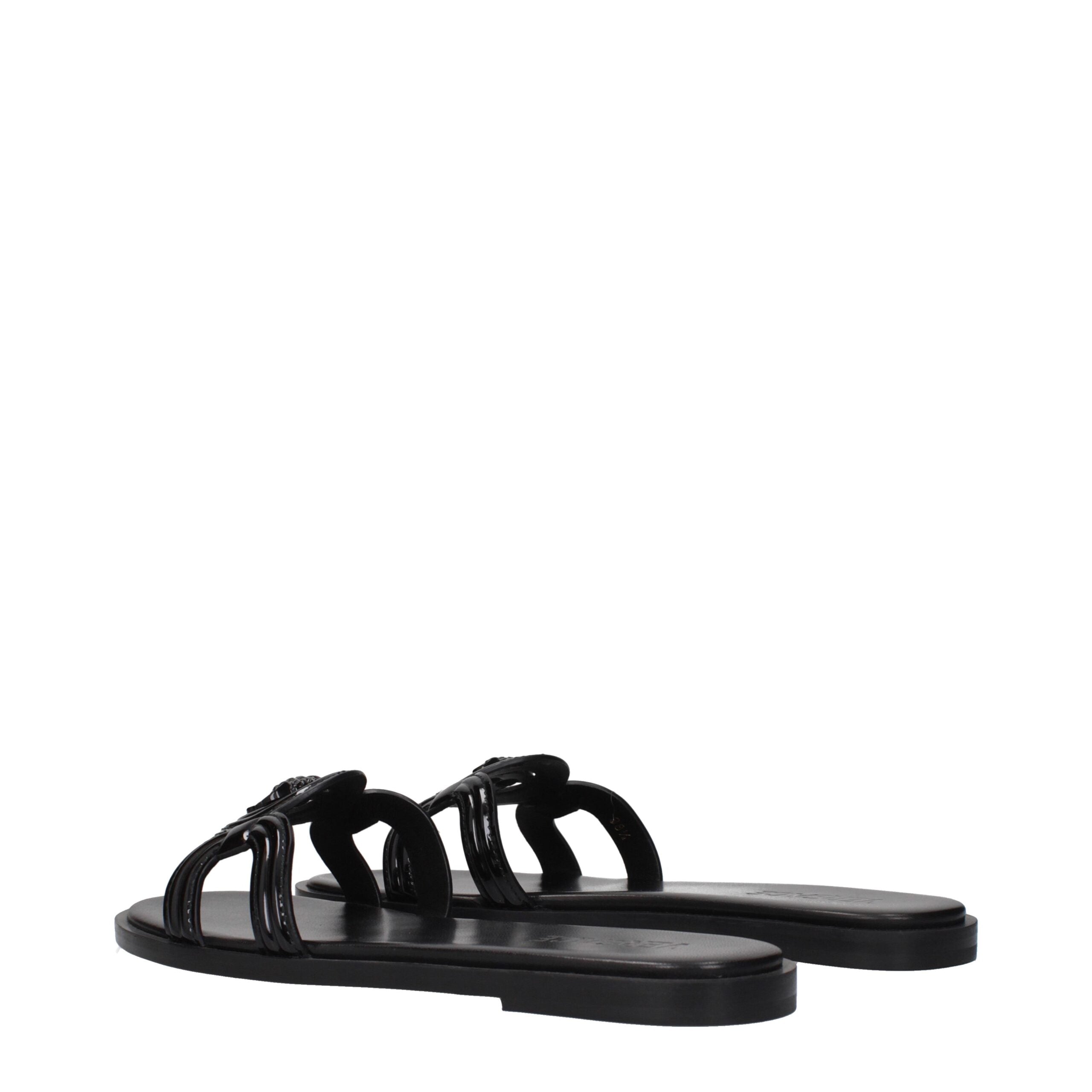 Versace Hausschuhe aus schwarzem Leder