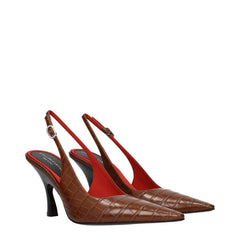 Stella McCartney Braune Leder High-Heel-Pumps