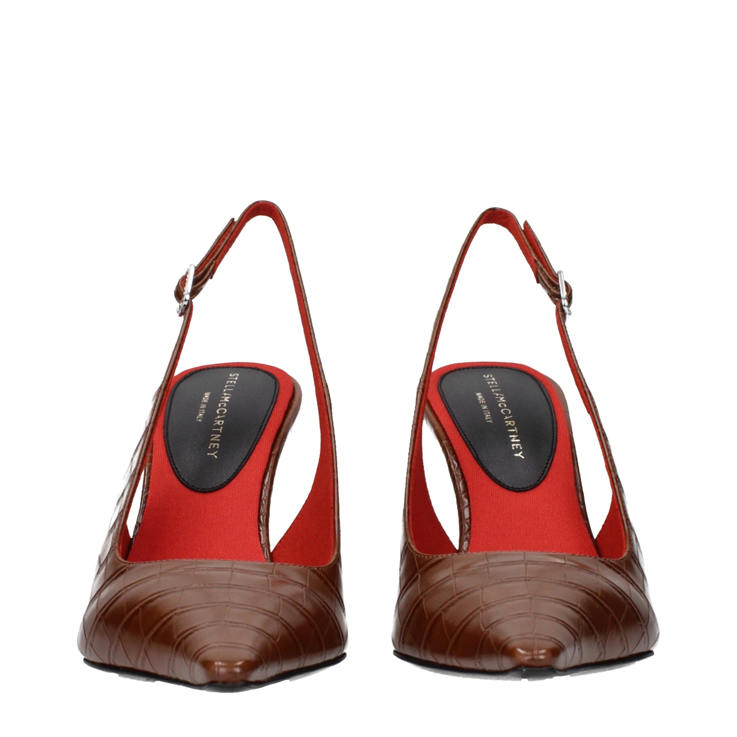 Stella McCartney Braune Leder High-Heel-Pumps