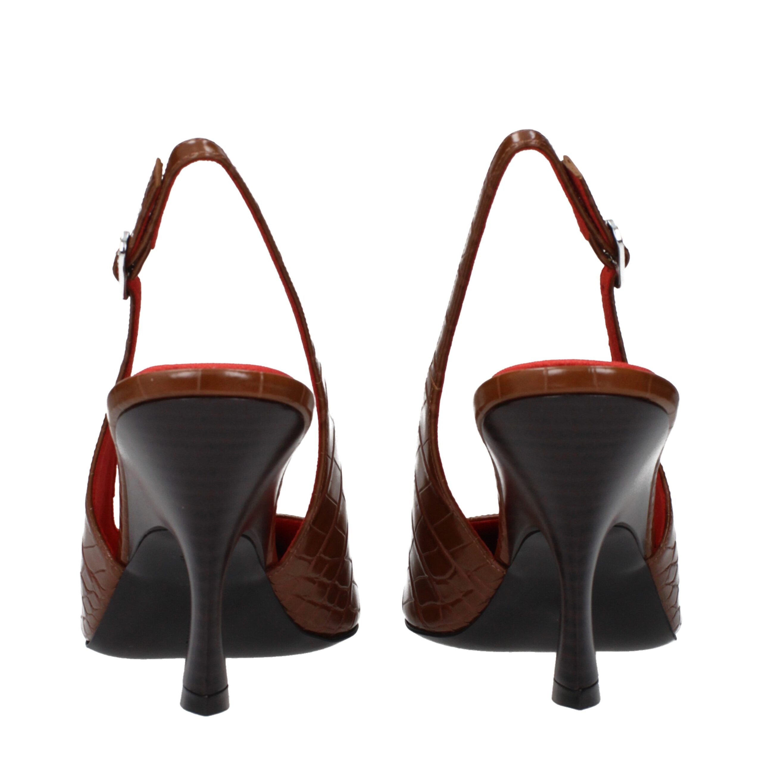 Stella McCartney Braune Leder High-Heel-Pumps