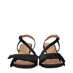 Ganni Schwarze Stoff-Plateau-Sandalen